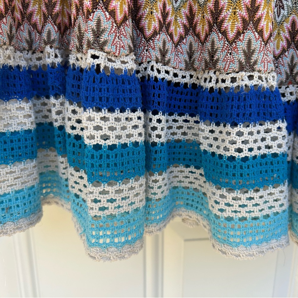 Lapis Blue and Brown Textured Skirt - Picture 5 of 8